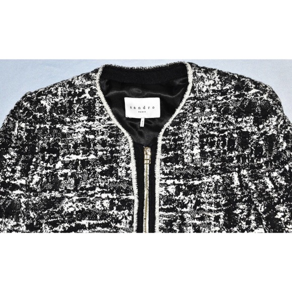 Sandro Black and White Tweed Jacket - Picture 4 of 7